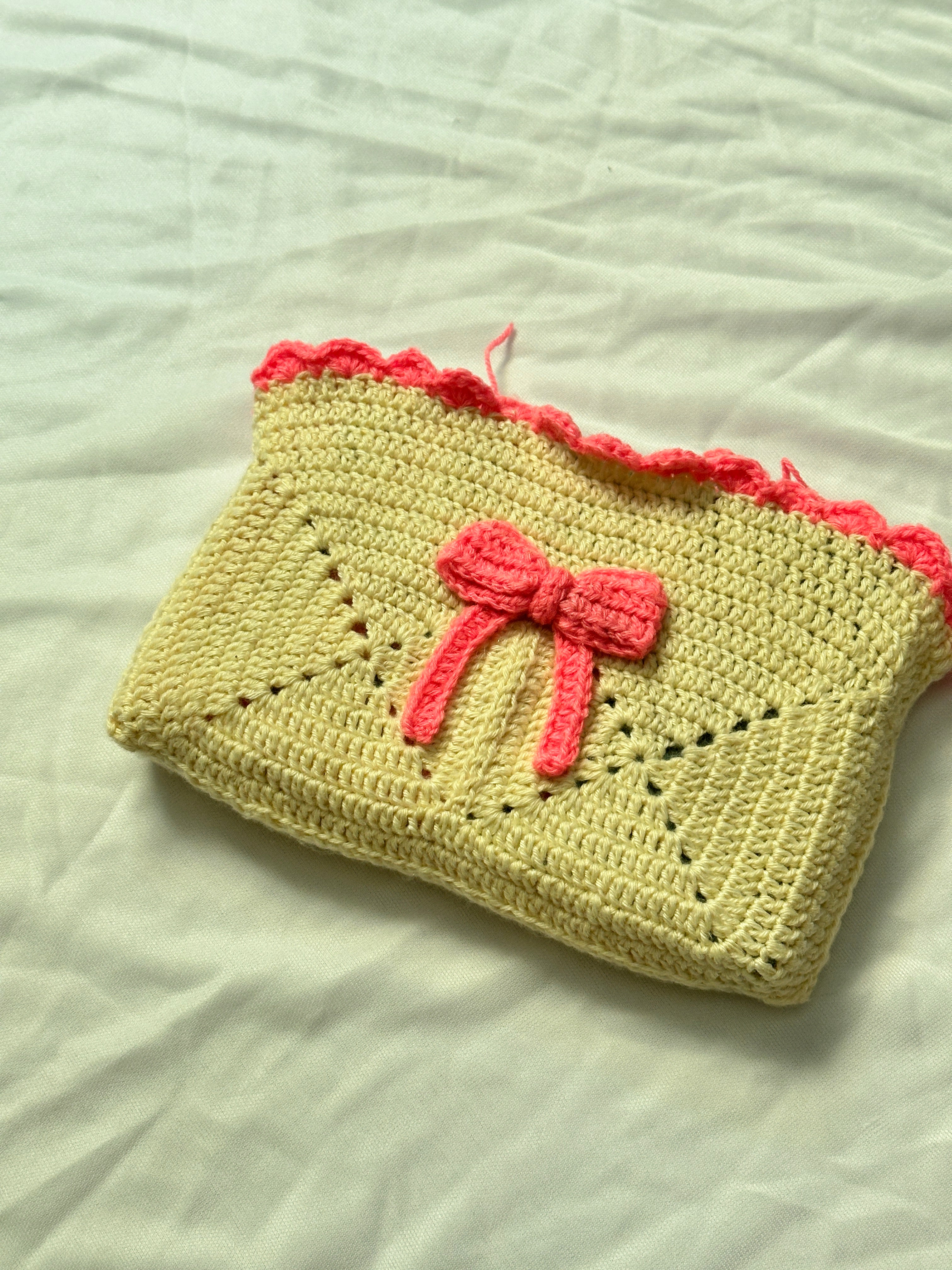 Softgirl Era -- Handmade Crochet Coquette Booksleeve