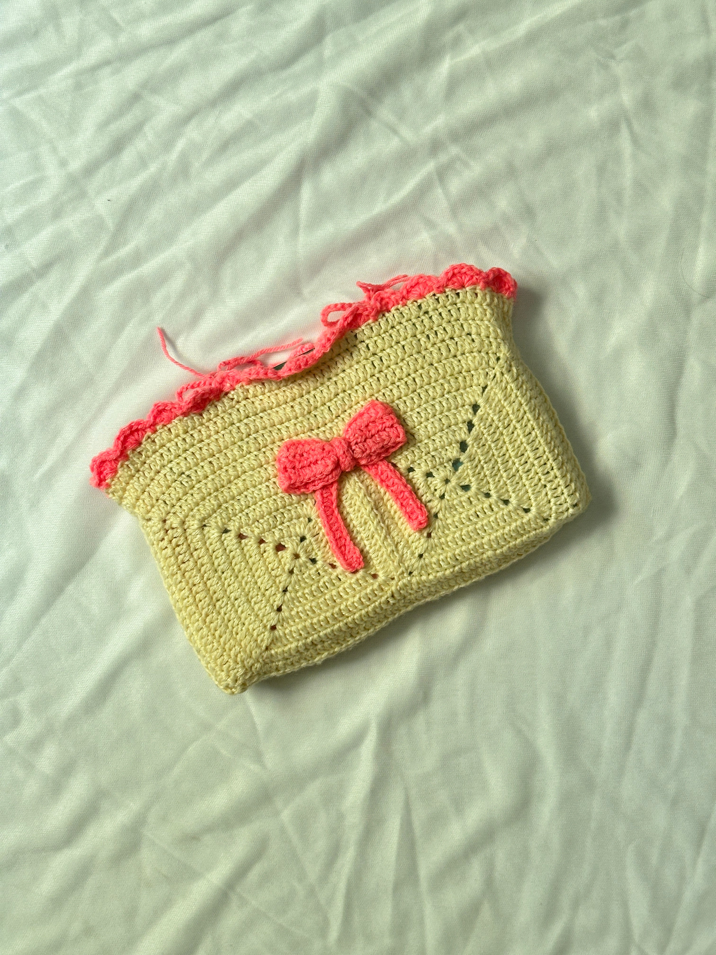Softgirl Era -- Handmade Crochet Coquette Booksleeve