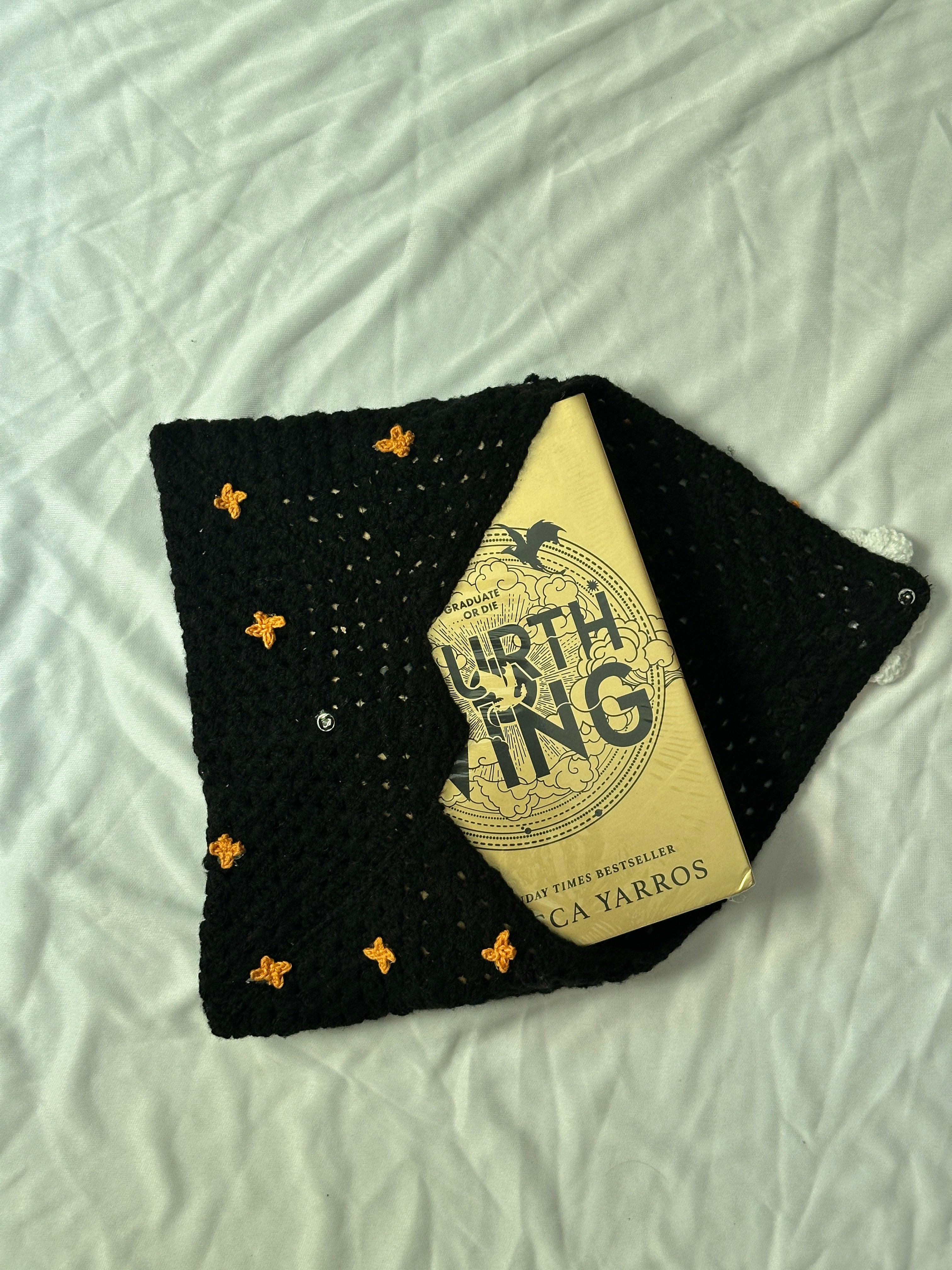 Empyrean Collection -- Handmade Crochet Night Sky Flapped Booksleeve