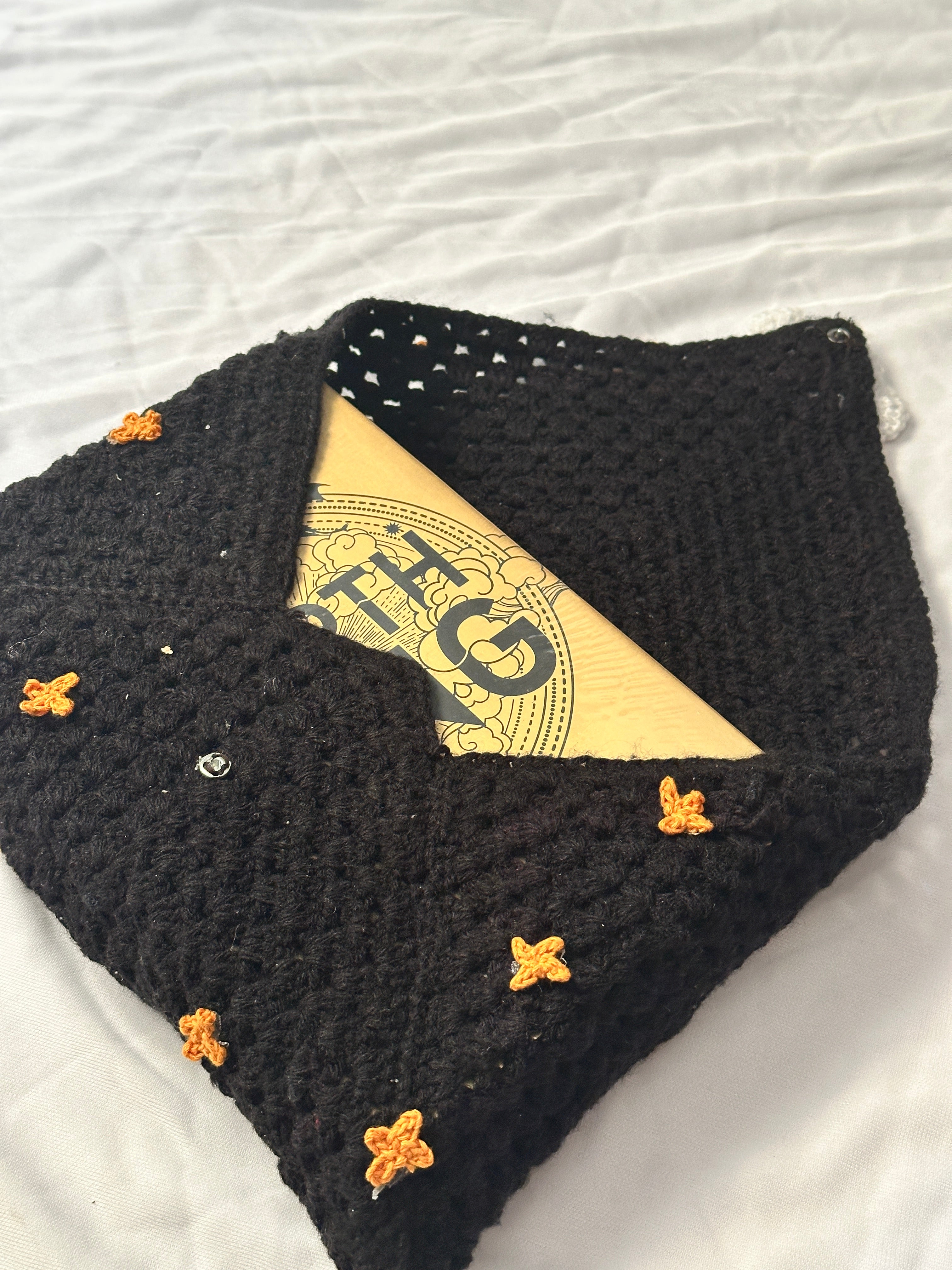 Empyrean Collection -- Handmade Crochet Night Sky Flapped Booksleeve