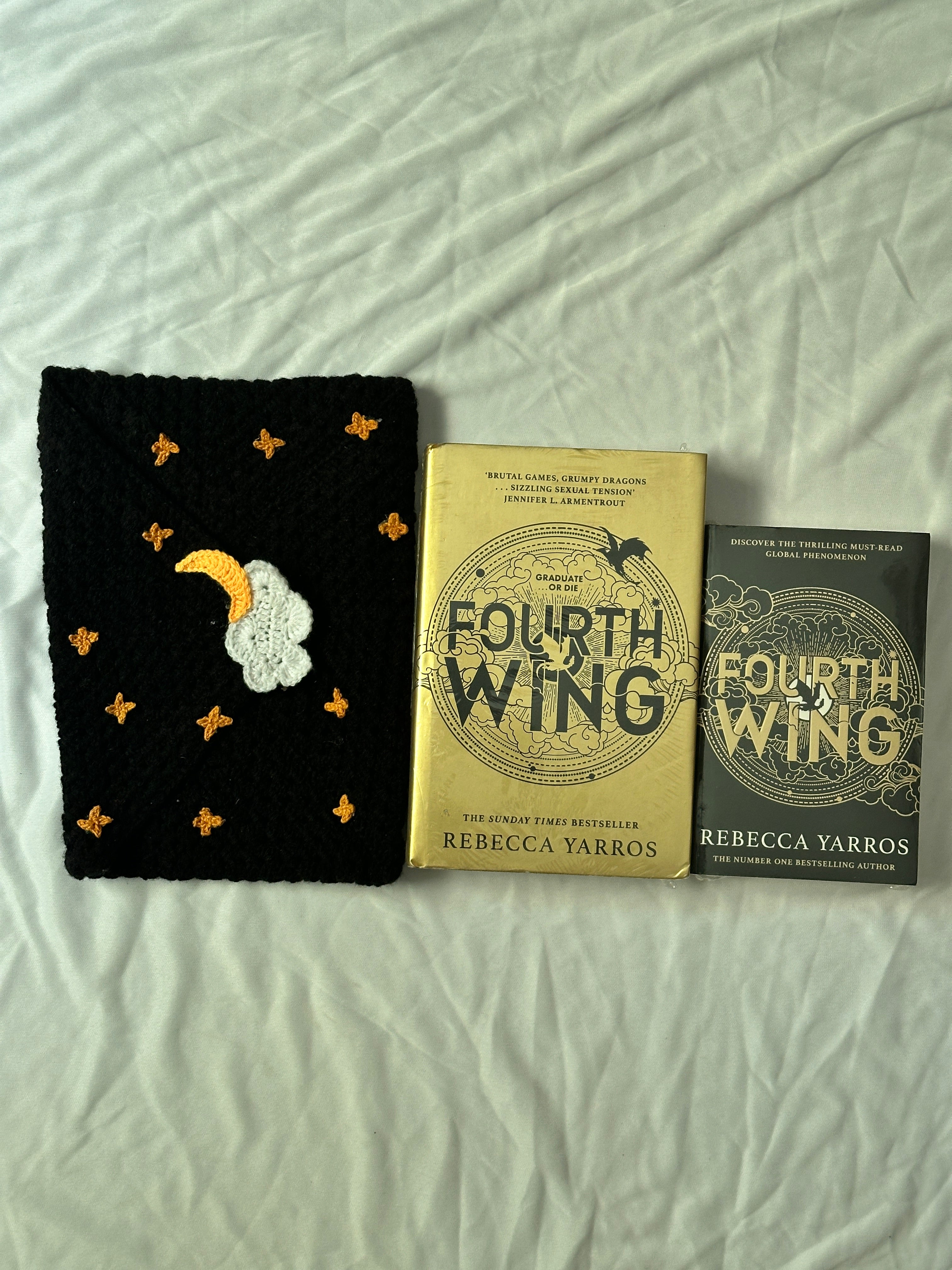 Empyrean Collection -- Handmade Crochet Night Sky Flapped Booksleeve