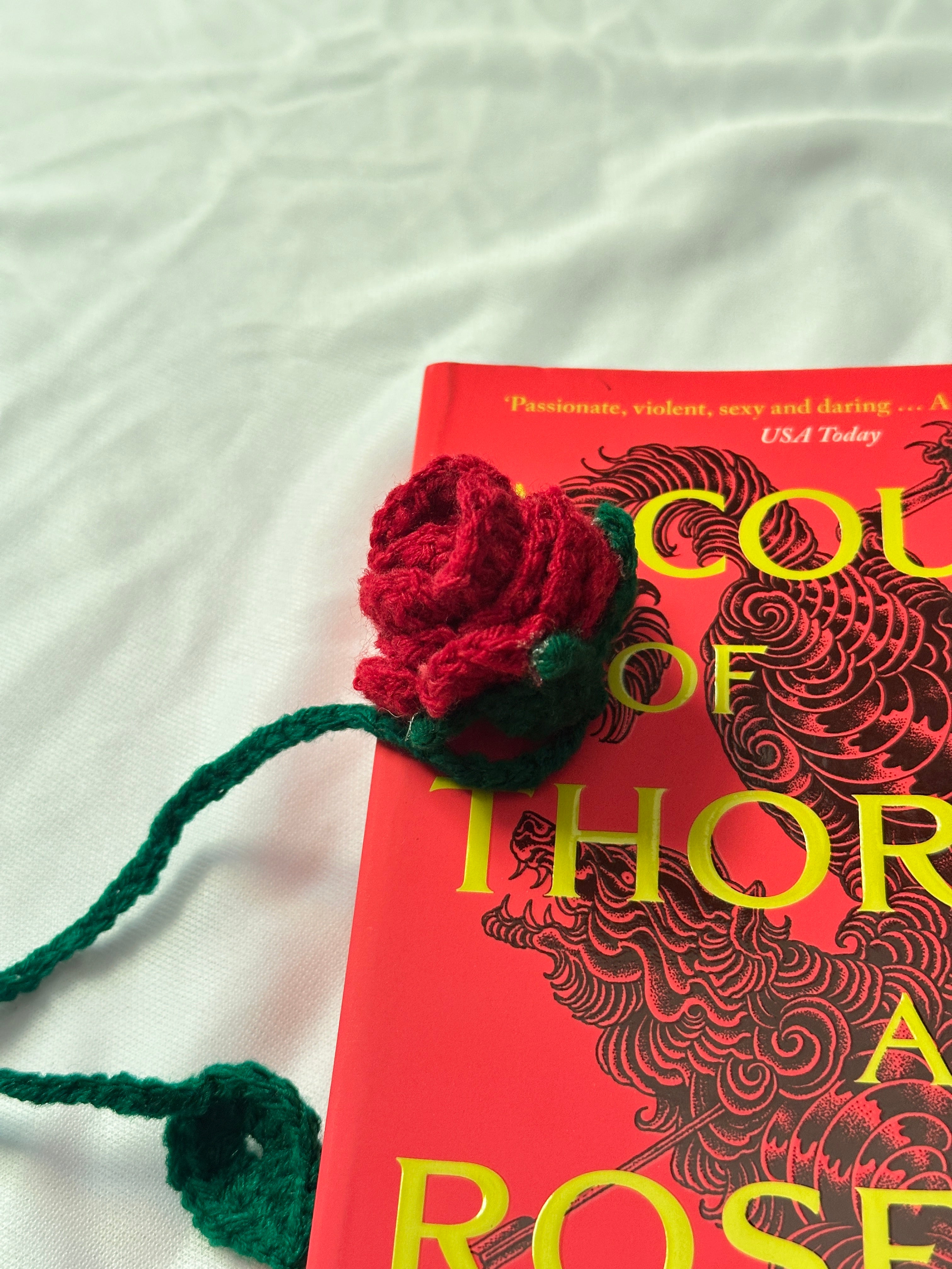 Rose Crochet Bookmark