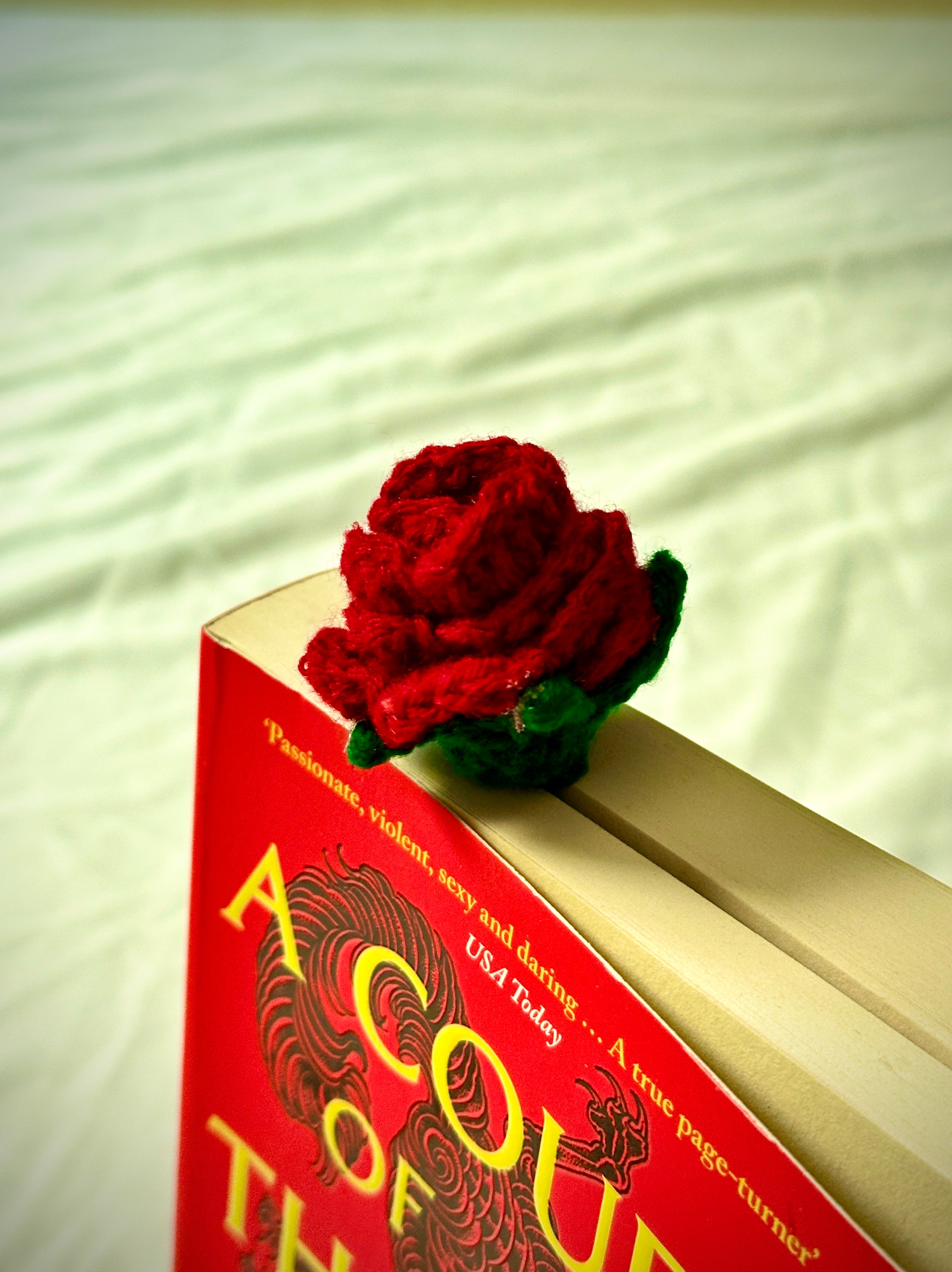 Rose Crochet Bookmark